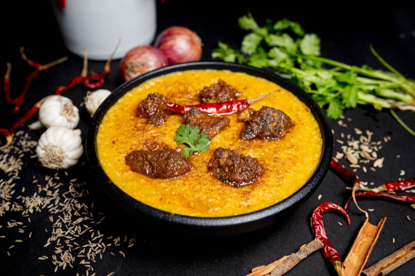 Mutton khichdi in a bowl